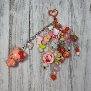 Hello Kitty Beaded Keychain with Charms
